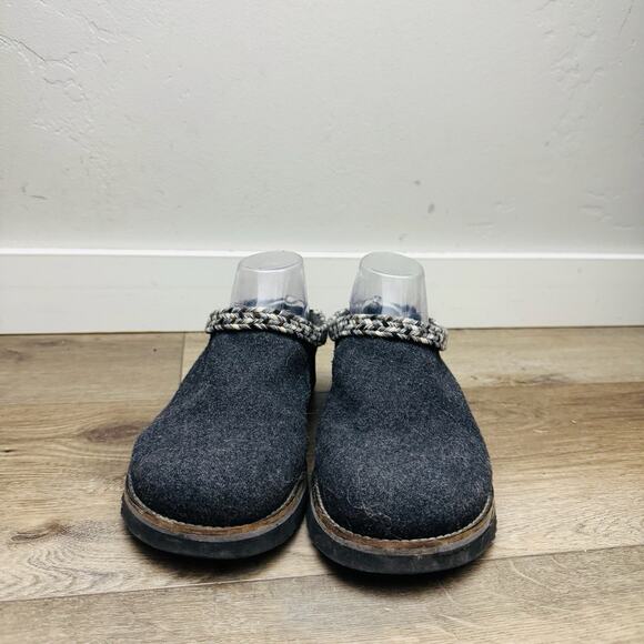 Simple Gray Wool Braided Hem Slip On Mule Clog Men’s Size 9 - Picture 3 of 11